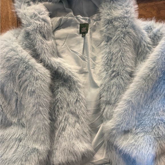 Wild Fable Light Blue Faux Fur Jacket - Picture 3 of 4